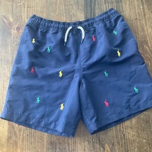 Polo Ralph Lauren Youth Boys 14/16 Large Blue Embroidered Swim Shorts